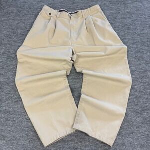 Dockers Khakis Mens 34x30 Tan Pleated Cotton Twill Pants 40425-8109 Classic Fit